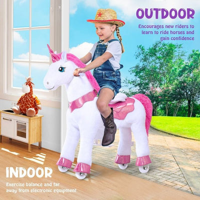 PonyCycle, Inc. Outdoor Pink Ride-On Unicorn - Ages 4-9