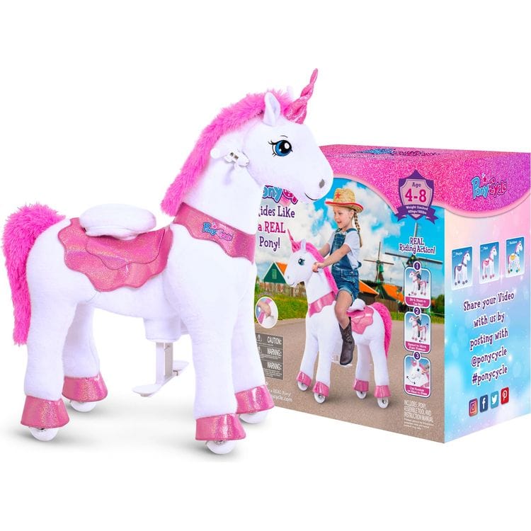 PonyCycle, Inc. Outdoor Pink Ride-On Unicorn - Ages 4-9