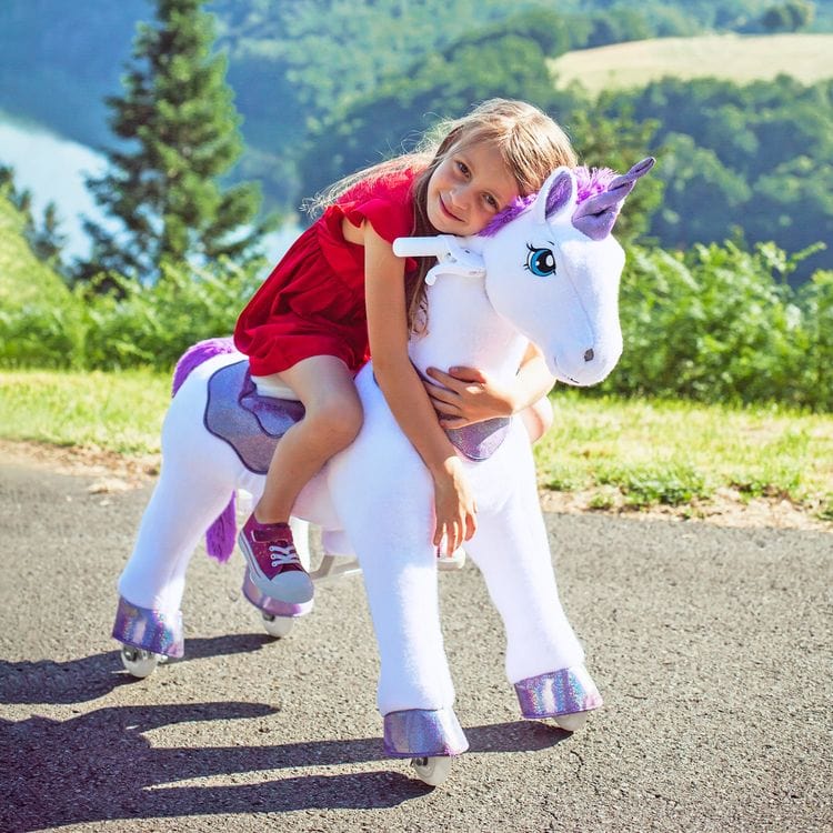 PonyCycle, Inc. Outdoor Purple Ride-On Unicorn - Ages 4-9