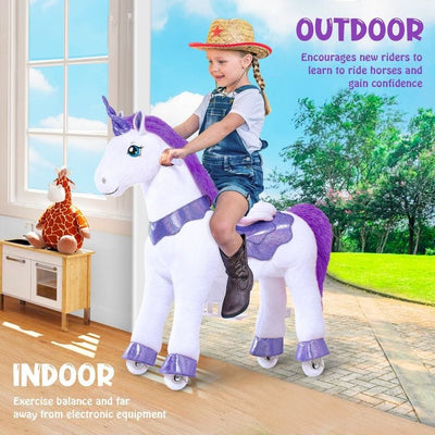 PonyCycle, Inc. Outdoor Purple Ride-On Unicorn - Ages 4-9