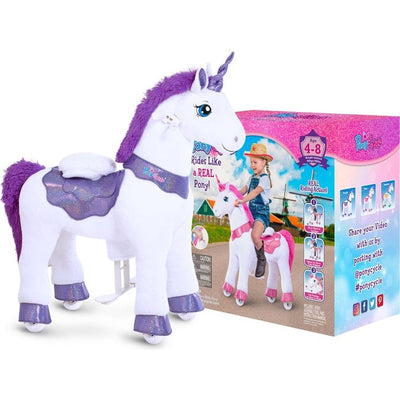 PonyCycle, Inc. Outdoor Purple Ride-On Unicorn - Ages 4-9