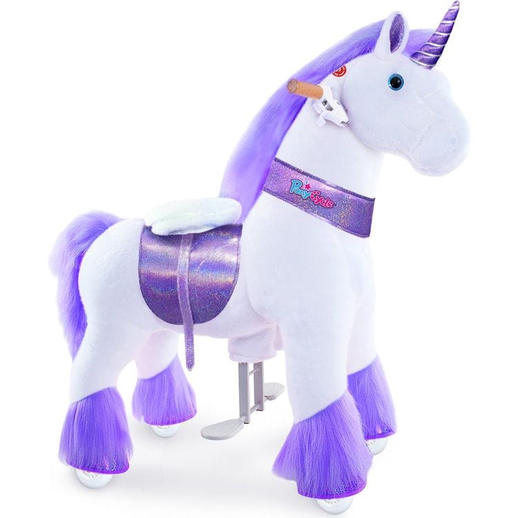 PonyCycle, Inc. Plush Purple Ride-On Unicorn Model Ux - 4-8 Years