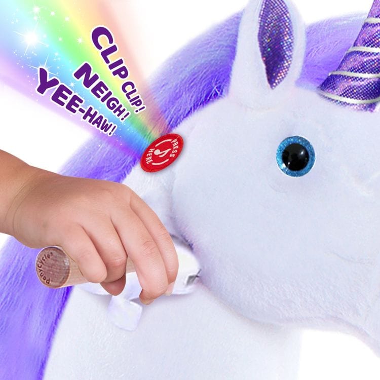 PonyCycle, Inc. Plush Purple Ride-On Unicorn Model Ux - 7 Years +