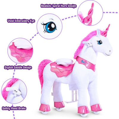 PonyCycle, Inc. Preschool Pink Ride-On Unicorn - Ages 3-5