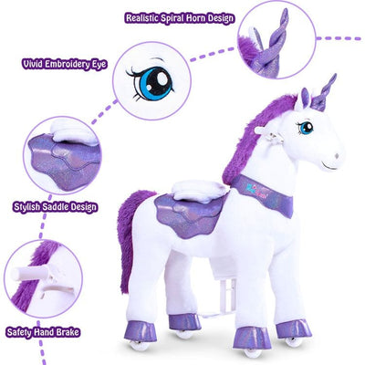 PonyCycle, Inc. Preschool Purple Ride-On Unicorn - Ages 3-5