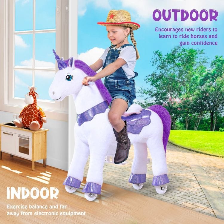 PonyCycle, Inc. Preschool Purple Ride-On Unicorn - Ages 3-5