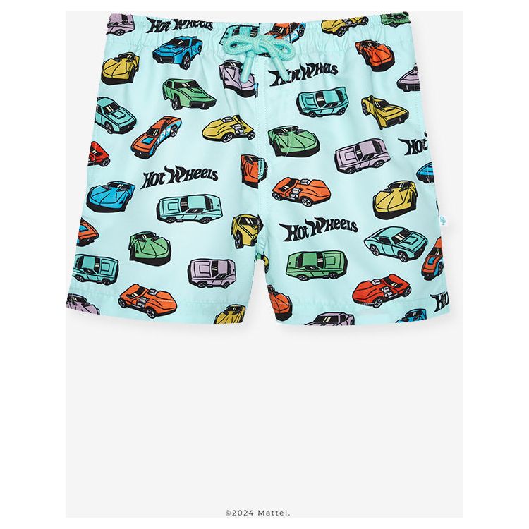 Posh Peanut Trend Accessories Blue / 0-3 months Retro Hot Wheels - Boys Swim Trunks