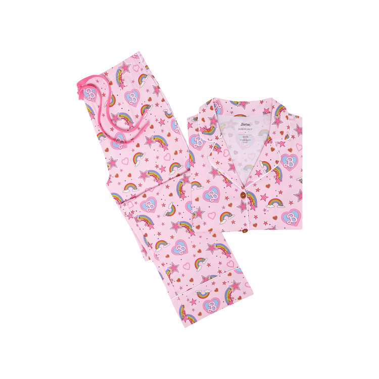 Posh Peanut World of Barbie Barbie Star Power - Women's Short Sleeve & Relaxed Long Pajama Pants