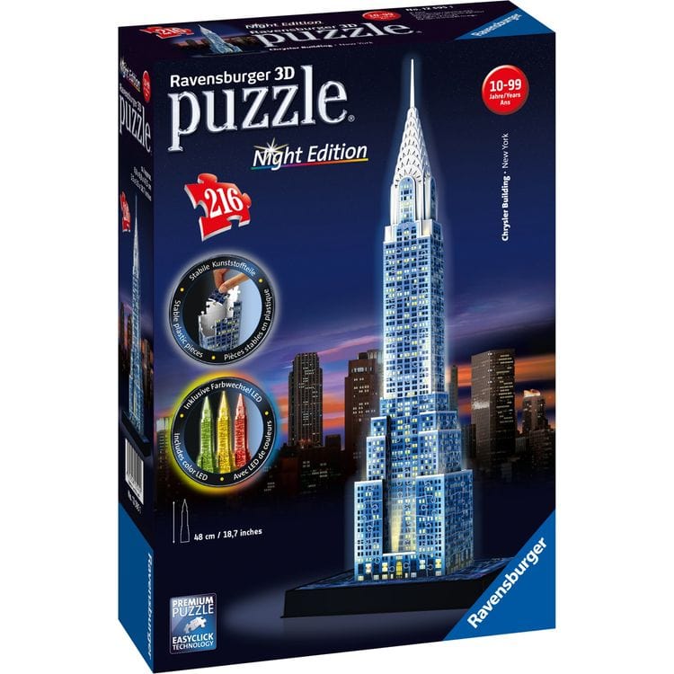 Ravensburger Puzzles Chrysler Building 3D Puzzle - Night Edition