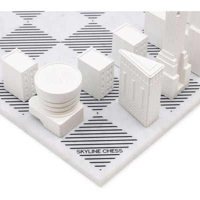 Skyline Chess Games New York City Edition Acrylic Chess Set with Marble Hatch Board