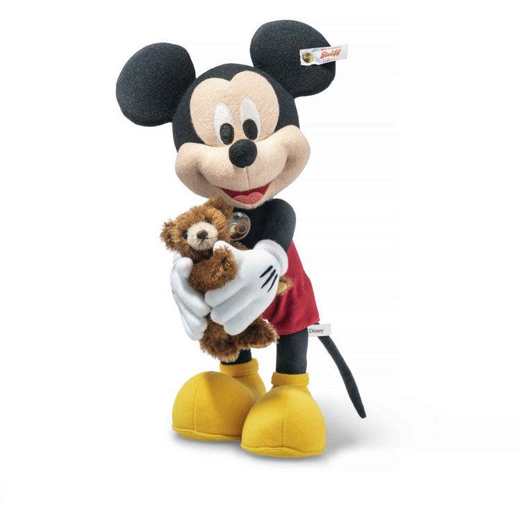 Steiff North America, Inc. Plush Disney D100 12" Mickey Mouse with Mini Teddy Bear
