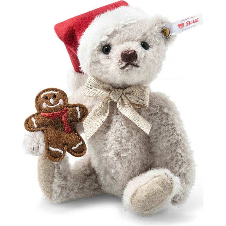 Steiff North America, Inc. Plush Little Santa Claus Teddy Bear with Gingerbread Cookie - 2024 Limited Edition