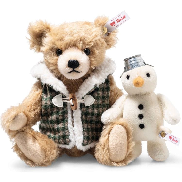 Steiff North America, Inc. Plush Winter Teddy Bear with Snowman - 2024 Limited Edition