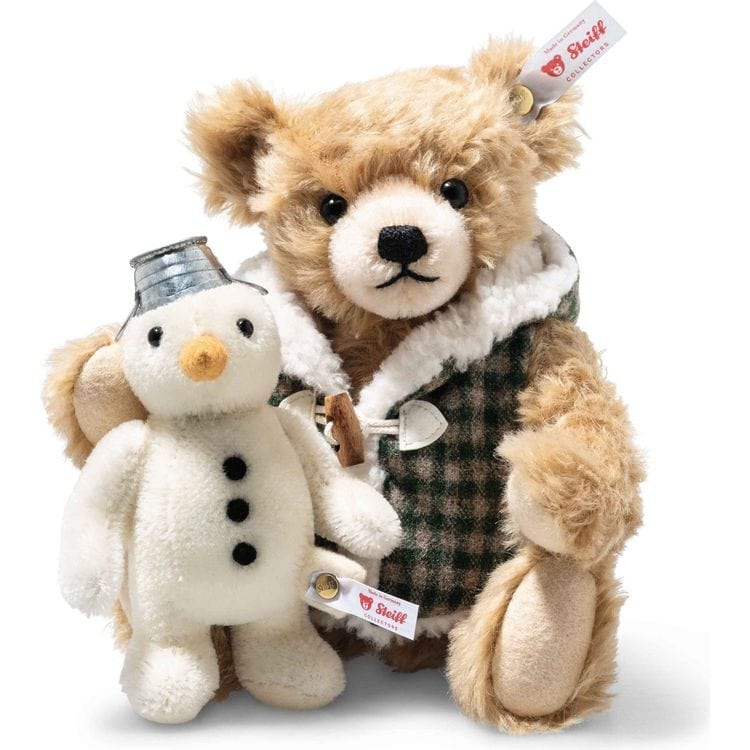 Steiff North America, Inc. Plush Winter Teddy Bear with Snowman - 2024 Limited Edition