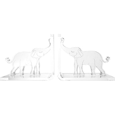 Tara Wilson Designs Room Decor Elephant Bookends - Clear