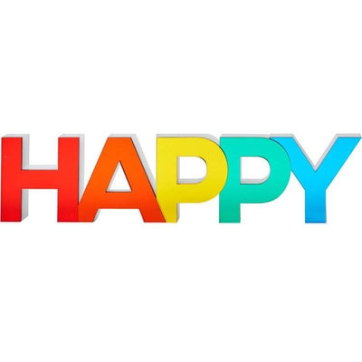 Tara Wilson Designs Room Decor Shelf Decor "HAPPY" - Mirrored Multicolor