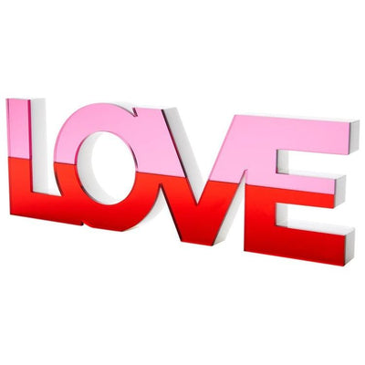 Tara Wilson Designs Room Decor Shelf Decor "LOVE" sign - Mirrored Red & Pink