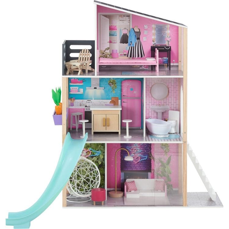 Teamson Kids Dolls Dreamland Boho Beach Doll House & Accessories