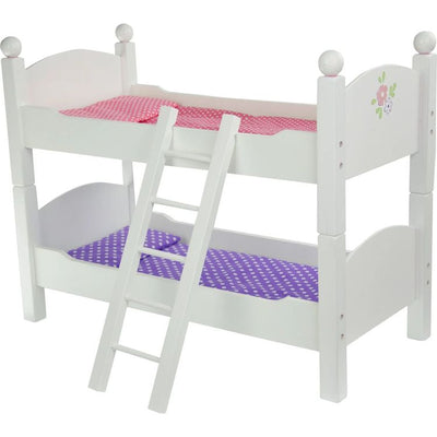 Teamson Kids Dolls Little Princess 18" Doll Double Bunk Bed - Grey