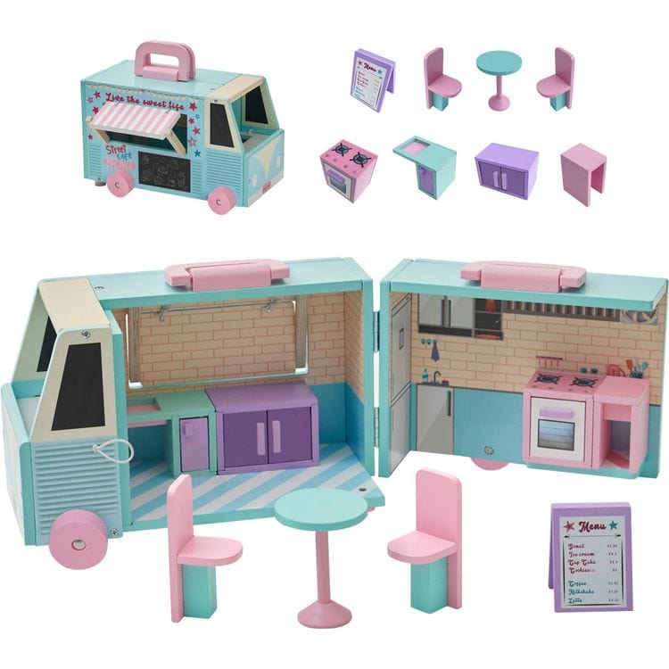 Teamson Kids Dolls Olivia's Little World Food Truck Dollhouse & Accessories for 3.5" Dolls