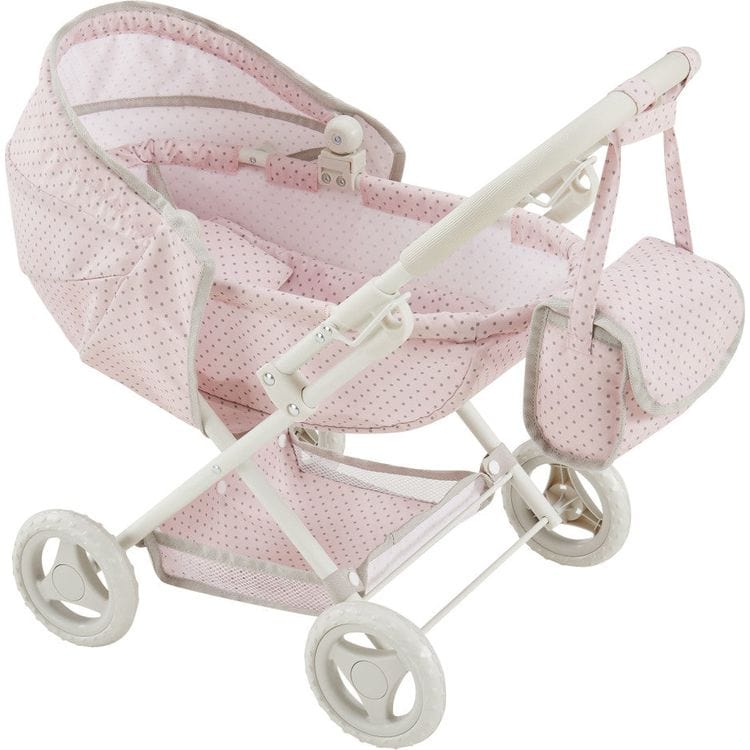 Teamson Kids Dolls Olivia's Little World Polka Dot Princess Baby Doll Pram Stroller