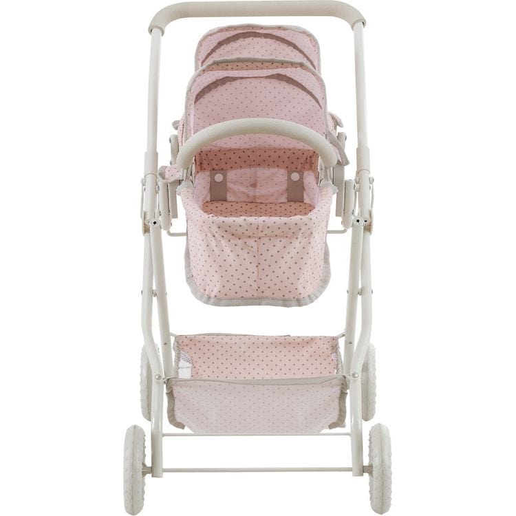 Teamson Kids Dolls Olivia's Little World Polka Dot Princess Baby Doll Twin Bassinet Stroller