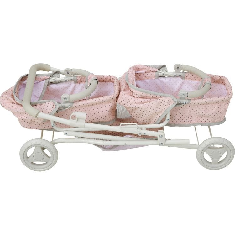 Twin Pram Childs Toy Buggy Olivia's Little World Polka Dot
