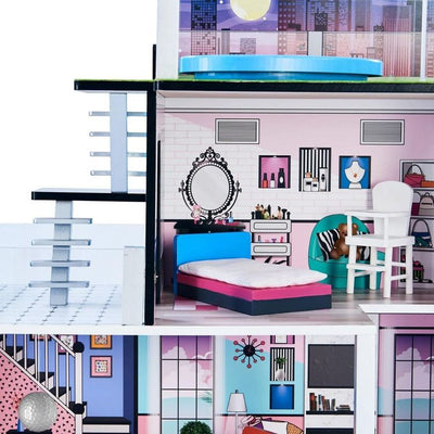 Teamson Kids Preschool Dreamland Barcelona Doll House - Turquoise/Black