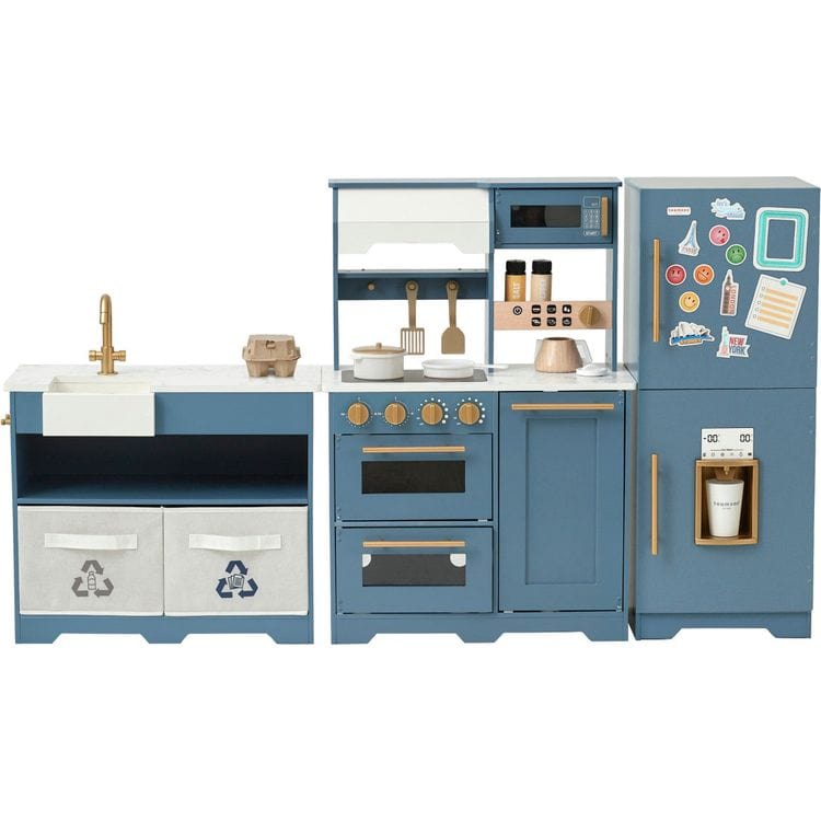 Teamson Kids Preschool Little Chef Atlanta Modular Play Kitchen - Blue/Gold