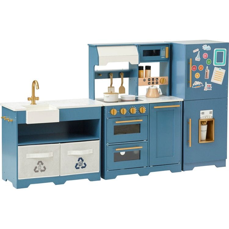 Teamson Kids Preschool Little Chef Atlanta Modular Play Kitchen - Blue/Gold