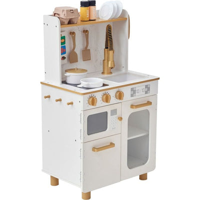 Teamson Kids Preschool Little Chef Memphis Play Kitchen + Accessories - White/Gold