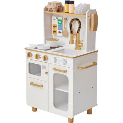 Teamson Kids Preschool Little Chef Memphis Play Kitchen + Accessories - White/Gold