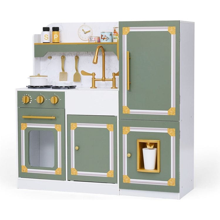 Teamson Kids Preschool Little Chef Versailles Deluxe Play Kitchen - Olive Green