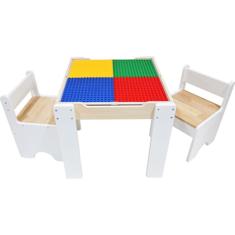 Teamson Kids Preschool Multi-Activity Table with Reversible Tabletop & Chairs Set