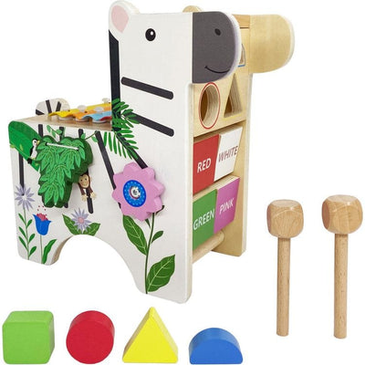 Teamson Kids Preschool Zebra Learn & Play Activity Center with Xylophone