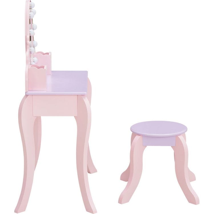 Teamson Kids Room Decor Fantasy Fields Little Princess Rapunzel Vanity with LED Mirror