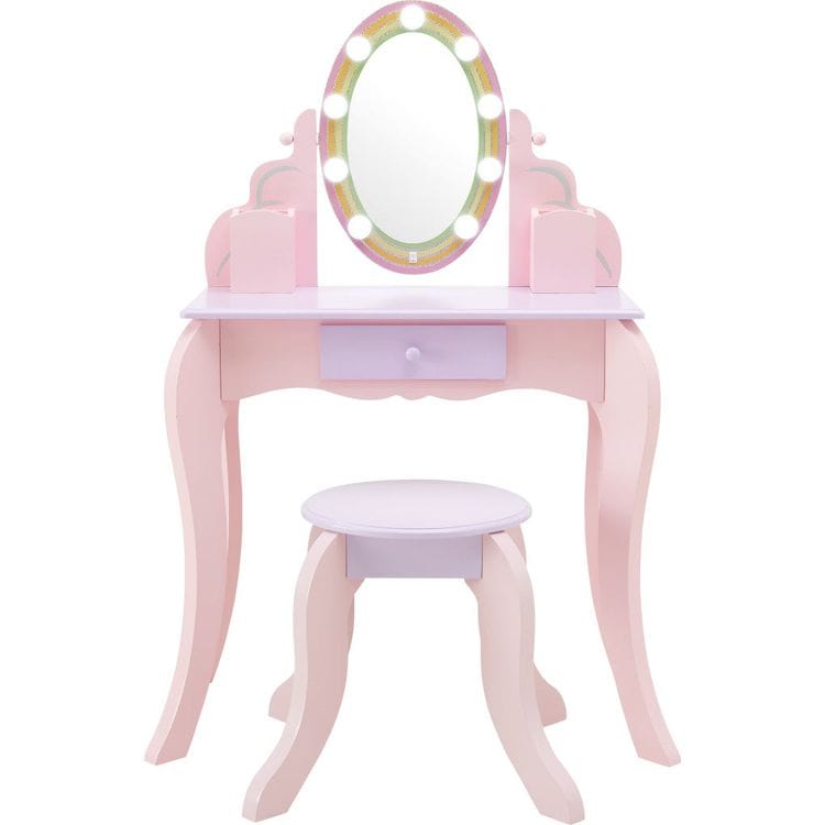 Teamson Kids Room Decor Fantasy Fields Little Princess Rapunzel Vanity with LED Mirror
