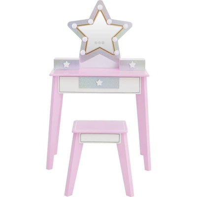 Teamson Kids Room Decor Fantasy Fields Little Princess Star Vanity with LED Mirror