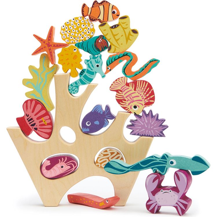 Tender Leaf Toys Infants Wooden Stacking Coral Reef