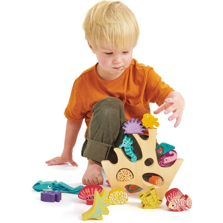 Tender Leaf Toys Infants Wooden Stacking Coral Reef