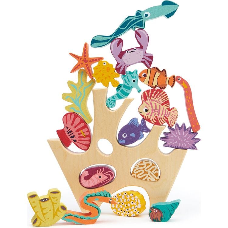 Tender Leaf Toys Infants Wooden Stacking Coral Reef