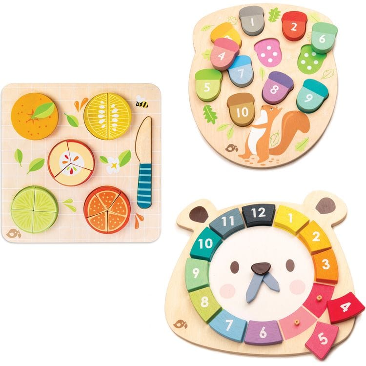Tender Leaf Toys Preschool Bright Minds Math Collection of Wood Toys
