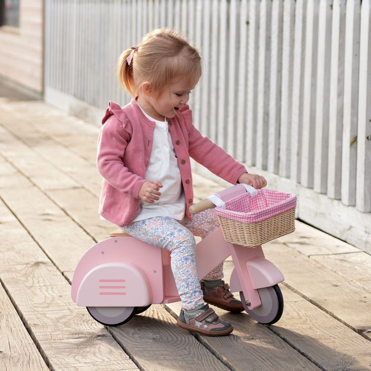 Tender Leaf Toys Preschool Pink Scooter with Basket