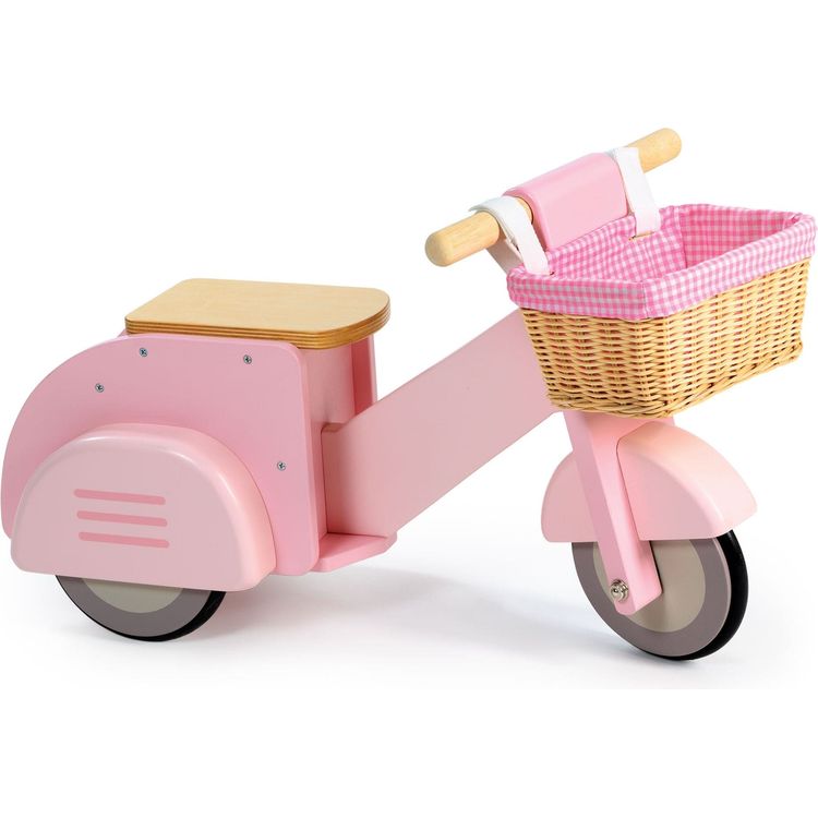 Tender Leaf Toys Preschool Pink Scooter with Basket