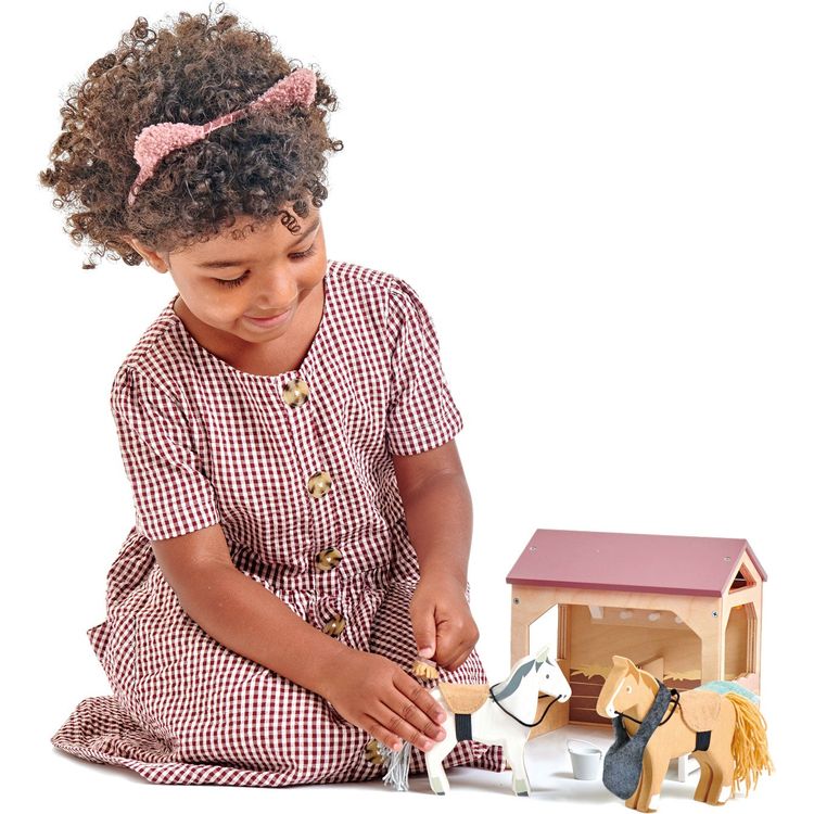 Tender Leaf Toys Preschool The Stables Wooden Set