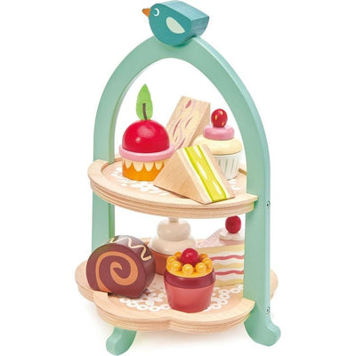 Tender Leaf Toys Preschool Wooden Birdie Afternoon Tea Stand