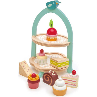 Tender Leaf Toys Preschool Wooden Birdie Afternoon Tea Stand