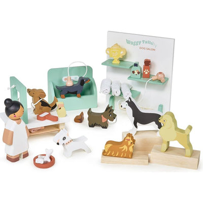 Tender Leaf Toys Preschool Wooden Waggy Tails Dog Salon Set