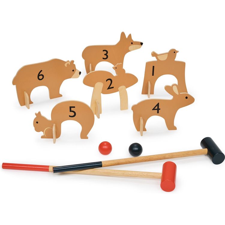 Tender Leaf Toys Preschool Woodland Animals Indoor Croquet Set