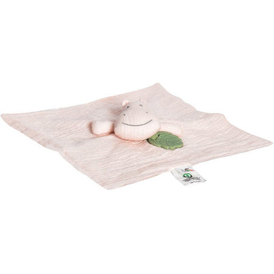 Tikiri Toys Infants Hippo Muslin Comforter with Hippo Teether, Rattle & Bath Toy